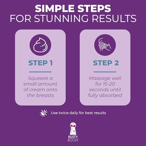 Busty Boost Breast Enhancement Cream ? Natural Firming & Lifting Cream for Fuller, Firmer Breasts ? Infused with Maca Root, Wild Yam, Guggul Resin & Gotu Kola ? Made in the USA ? (2 Month Supply)