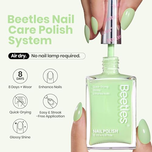 Beetles Pastel Green Nail Polish - Quick Dry Mint 15ml