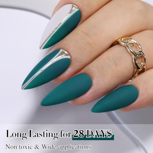 Double Rhythm Teal Green 15ML Gel Nail Polish - Same Color, Soak Off, Long-Lasting