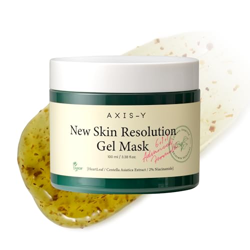 AXIS-Y New Skin Resolution Gel Mask Mugwort with 2% Niacinamide - Spot Treatment for Face, Barrier Repair & Brightening - Vegan Korean Skin Care Face Mask - 3.38 fl. oz.