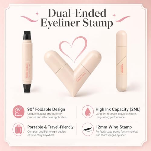 Winged Eyeliner Stamp | Dual-Ended Rotating Design | Waterproof