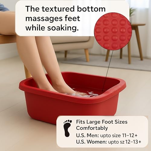 12 Quart Heavy-Duty Red Dishpan for Washing & Soaking