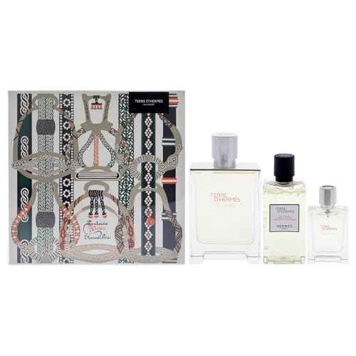 Terre DHermes Eau Givree by Hermes for Men - 3 Pc Gift Set 3.3oz EDP Spray, 0.41oz EDP Spray, 2.7oz Shower Gel