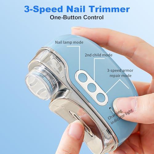 Electric Nail Clipper with LED Light & 3 Speed Settings