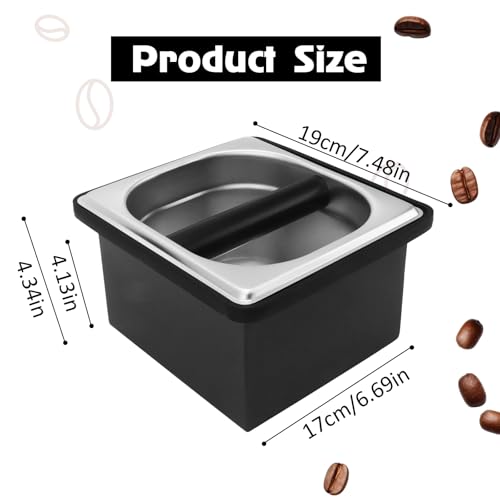 Stainless Steel Espresso Knock Box with Removable Bar