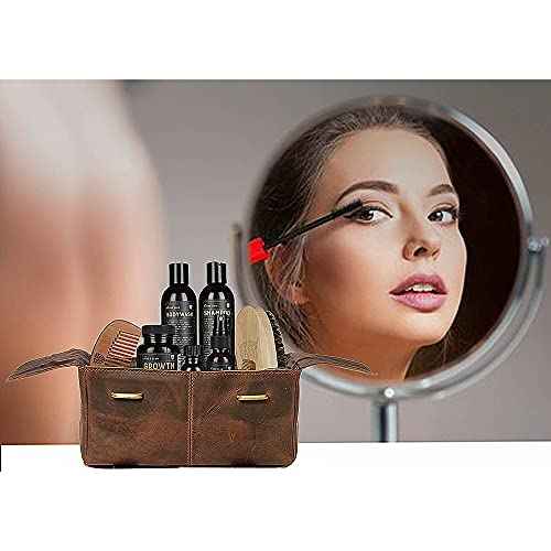 Leather Toiletry Bag, Toiletry Bags for Women, Leather Cosmetic Bag, Cosmetic Bags for Women, Dopp Kit