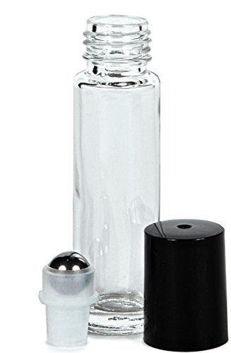 Vivaplex 10ml Glass Roller Bottles - 24 Pack with Stainless Steel Balls