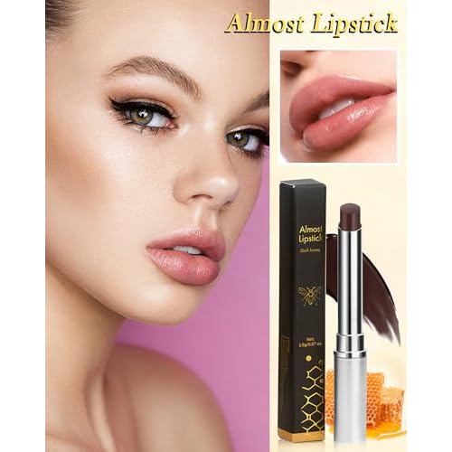 Tinted Lip Balm-2Pcs Hydrating Black Brown Lip Tint Moisturizer, Honey Sugar Yummy Lip Care Balm for Dry Lip, Moisturizing Sheer Lip Gloss Lip Treatment, Christmas Lip Makeup Gift for Women Girl