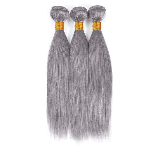 Grey Brazilian Virgin Hair Bundles 30 32 34 Inch