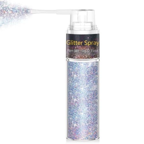 Rainbow Glitter Spray for Hair, Body & Face - Festival Sparkle