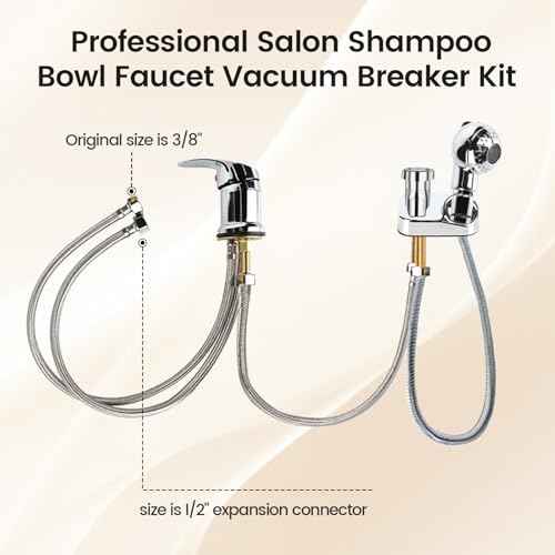 Salon Shampoo Bowl Faucet Vacuum Breaker Kit, Faucets for Shampoo Bowls with Hose and Sprayer Replacement Part, Hair Salon Faucet Sprayer Hose Set