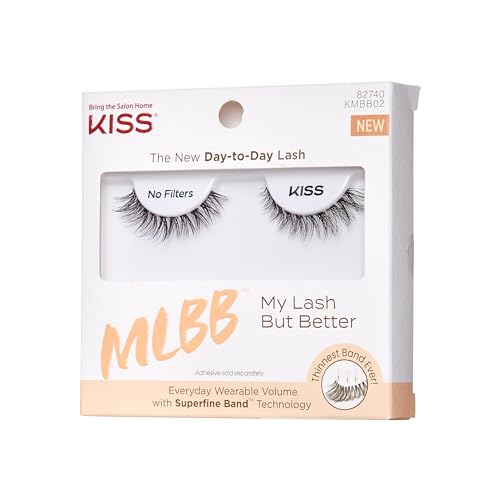 KISS My Lash But Better False Eyelashes, No Filters', 10 mm, Includes 1 Pair Of Lash, Contact Lens Friendly, Easy to Apply, Reusable Strip Lashes (Pack of 4)