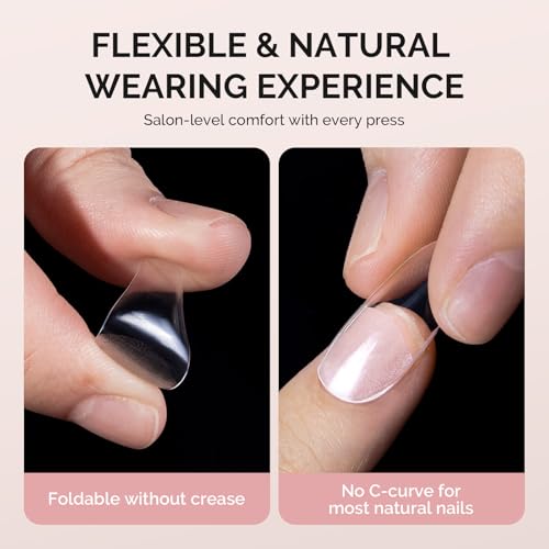 MelodySusie Short Almond Nail Tips - 600Pcs Clear Acrylic