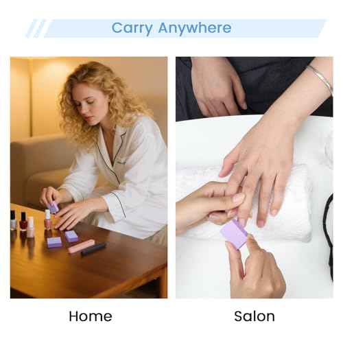 50 PCS Mini Nail Buffer Block, 2 Way Mini Buffers Grit 80/100, Purple Small Buffing Block for Acrylic Nail Gel Polish Nails Pedicure & Manicure