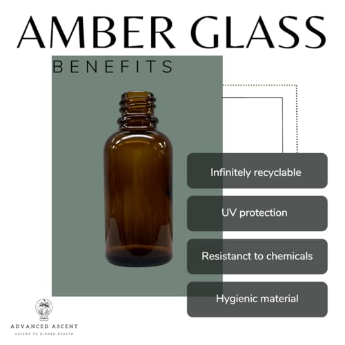 Amber Glass Nasal Spray Bottles, 1 oz Refillable (2 Pack)