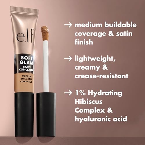e.l.f. Soft Glam Satin Concealer - Medium Coverage, Crease-Resistant