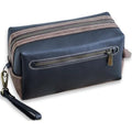 Premium Real Leather Toiletry Bag With Hook, Handmade Full-Grain Genine Leather Kit Bag for Men & Women, Water-Resistant Travel Organizer (Fits 3-4 oz Bottles) Luxury Shaving/Grooming Kit Gift
