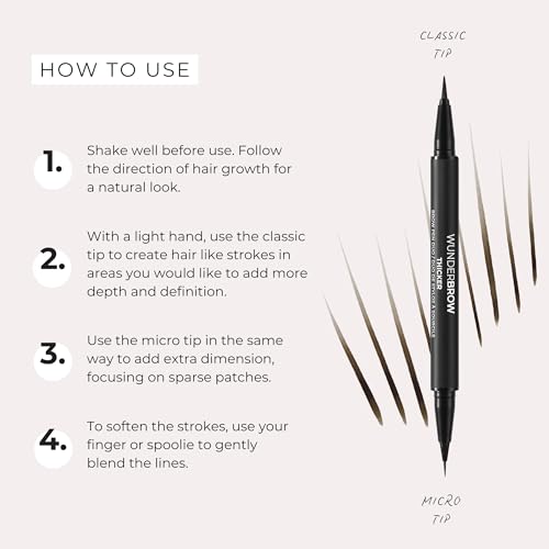 WUNDERBROW Thicker Brow Pen Duo - Dual Ended, Vegan