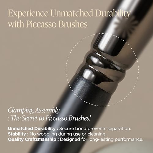 Piccasso 239 Eyeshadow Brush ? Korean Eye Makeup Brush with Soft Goat Hair Bristles, Flat and Rounded Shape for Smooth Base Application and Blending, Essential Eye Shadow Brush for Daily Makeup