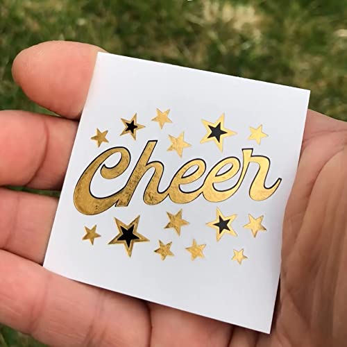Cheerleading Gold Foil Temporary Tattoos - 36 Pack