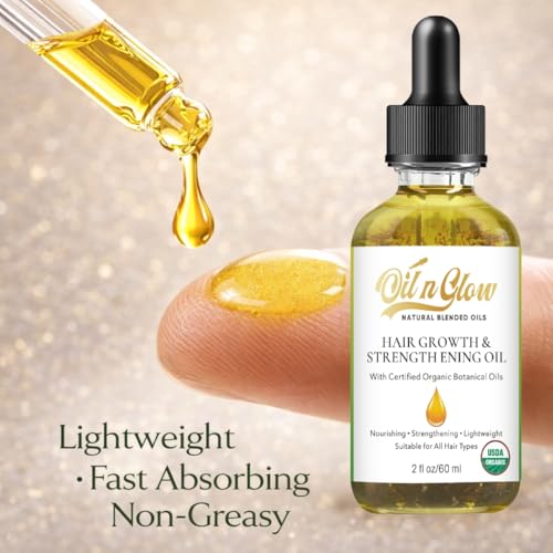 OilnGlow 9-in-1 Organic Peppermint Hair & Scalp Oil Leaves - Nourishing Thinning Hair Support