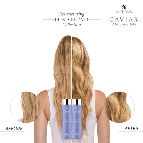 Alterna CAVIAR Anti-Aging Restructuring Bond Repair Shampoo | For Brittle, Damaged and Split Ends | Repairs, Strengthens & Protects Damaged Hair | Sulfate Free