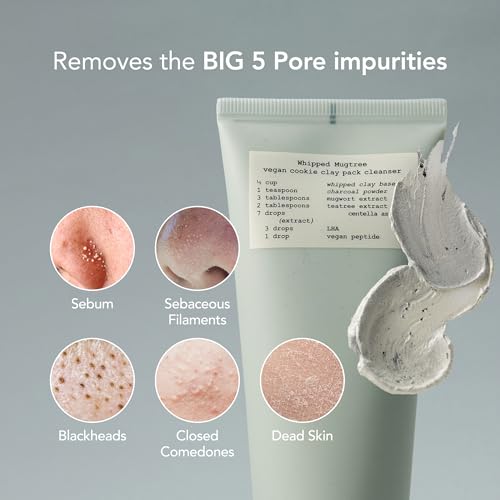 Korean Charcoal Face Wash & Mask with Peptides - Deep Cleansing Exfoliant for Blackheads & Pores
