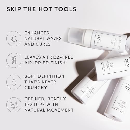 OUAI Air Dry Foam Mousse for Curly Hair & Beach Waves - 4 Oz