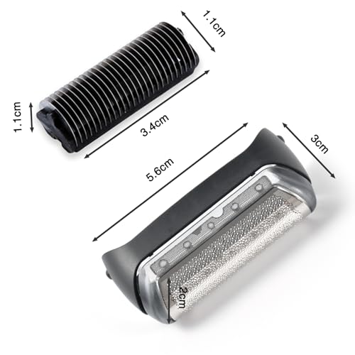 10B Foil & Cutter Replacement Head for Braun Series 1 Replacement Head,10B 20B Replacement Head Compatible with Braun Series 1000 2000 Electric Shaver 170 180 190 1715 1735 1775 5278 5279 Z20 Z40