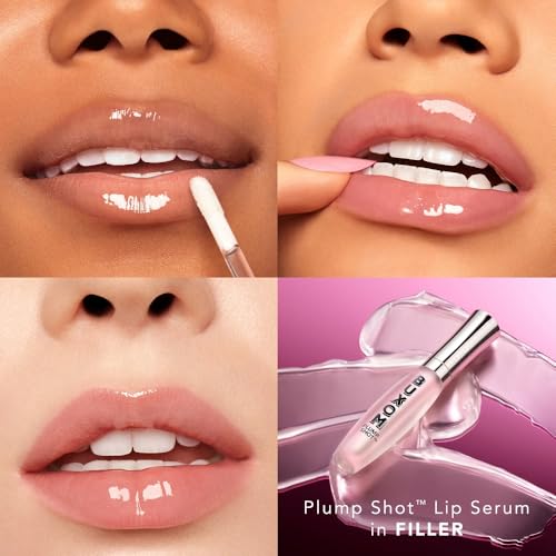 BUXOM Full-On Plumping Lip Polish, Tinted Lip Plumper Gloss with Peptides & Vitamin E, High-Shine Lip Gloss that Nourishes, Vegan, AI 3 Piece Set (Mini Brandi, Filler, Rose Julep)