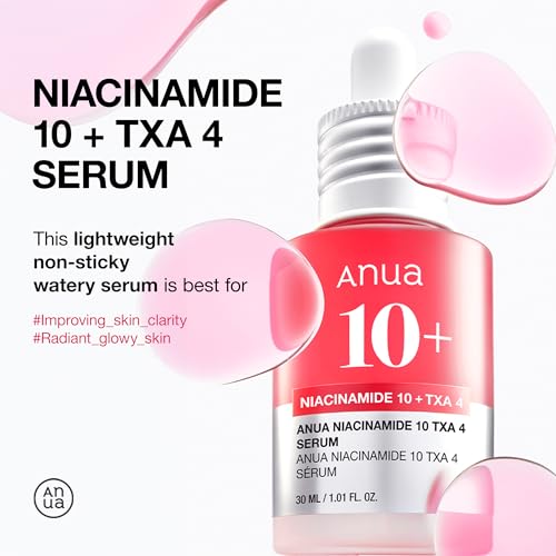Anua Glass Skin Prep Duo, 10% Niacinamide+4% Tranexamic Acid Serum & Heartleaf 77 Soothing Toner for glow skin, Hyaluronic Acid, Vitamin B12, Calming, Hydrating, pH balance, Korean Skincare Set