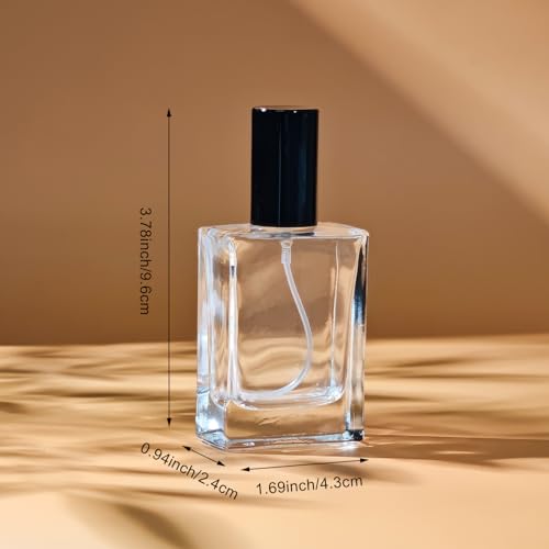 Black 30ml Refillable Glass Perfume Spray Bottle Set for Travel & DIY