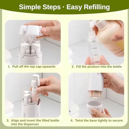 4-in-1 Travel Dispenser for Shampoo, Conditioner & Lotion - 120ML