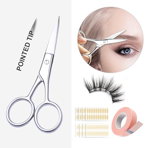 Women's 4-Inch Stainless Steel Eyebrow & Facial Hair Scissors - Small Beauty Trimmer