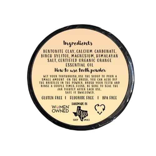 Simply Sooney Remineralizing Orange I Organic Ingredients I Xylitol for Cavities I Vegan Cruelty Free Formula I Fluoride and Glycerin Free Mineral Tooth Powder (1.5 oz BPA Free Plastic Jar)