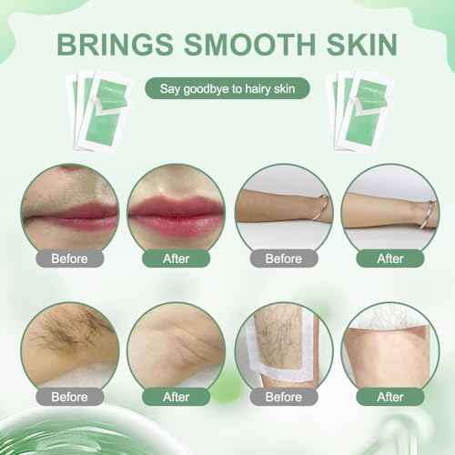 72PCS Wax Strips for Hair Removal for Women & Men: 48 Body &24 Face Waxing Strips + 8 Oil Wipes | At-Home Waxing Kit for Body, Bikini, Brazilian, Chest, Arms, Legs & Back | Hypoallergenic with Aloe