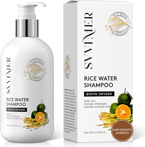 Svvimer Rice Water Hair Growth Shampoo - Biotin Thickening, 10 Fl Oz