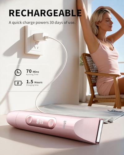 Ufree Bikini Trimmer Electric Razor for Women, Dual Head Rechargeable