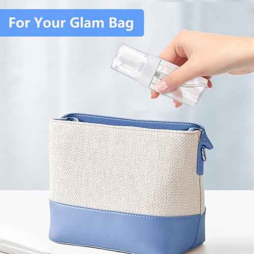 4 Pack 3.4 Oz (100ml) TSA Approved Travel Size Foam Pump Bottles for Toiletries Clear Travel Size Bottles Leak Proof with Labels