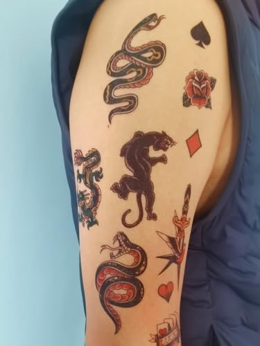 Temporary Tattoo Stickers Waterproof Set of 24 - Designs