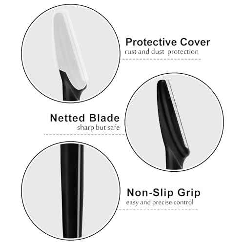 21 Pcs Eyebrow Razors, Face Razors Multipurpose, Exfoliating Dermaplaning Tools, Eyebrow Trimmers Shaver with Safety Cover, Facial Hair Removal for Women Men Body Use (Black)
