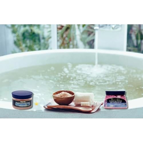 Malki Dead Sea Products Salt Body Scrub infused with Frankincense Oil | Body Exfoliator for Silky, Moisturized Skin | Stress Relief & Relaxation | Body Scrub Exfoliant