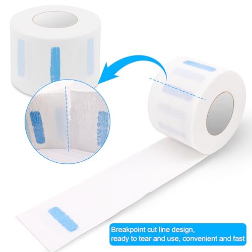NICEMOVIC 40 Rolls Disposable Barber Paper Neck Strips Bulk Barber Accessories, Professional Barber Supplies Stretchy Paper Neck Strips for Salon Haircut Styling