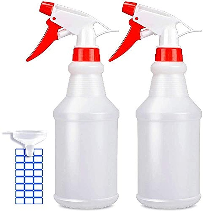 JohnBee 16oz Spray Bottles (2-Pack) - Adjustable, No Leak & Clog