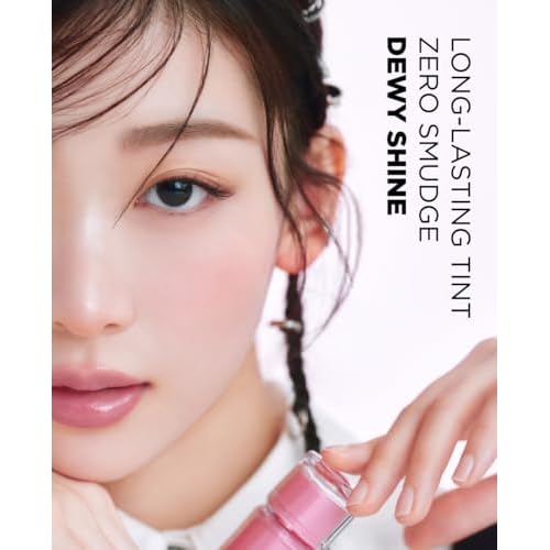 EITHER& Dewy Syrup Tint 02 ? Tokyo Blossom | Vibrant & Fresh Color Lip Tint, All-Day Juicy Glow, Smudge-Proof, Hydrating, Long-Lasting, Non-Sticky Formula (4.3g)