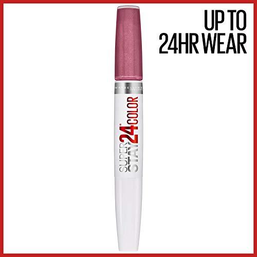 MAYBELLINE Super Stay 24 Liquid Lipstick 2-Step Makeup with Moisturizing Balm, Infinite Petal Pink and Perpetual Plum Purple, 1 Count Each