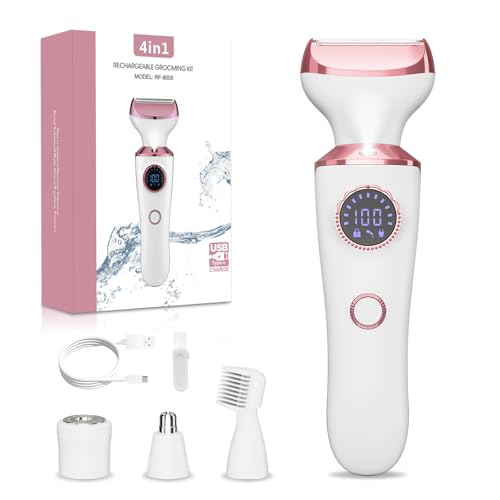 Rose Gold Women’s Electric Razor 4-in-1 Bikini Body Trimmer & Shaver