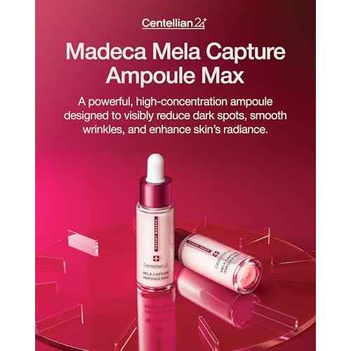 Centellian 24 Expert Madeca Mela Capture Ampoule Max (Madeca Mela 0.5fl oz) High Concentration Serum for Melanin Reduction, Wrinkle & Enhanced Skin Elasticity - TECA Centella Asiatica Extract