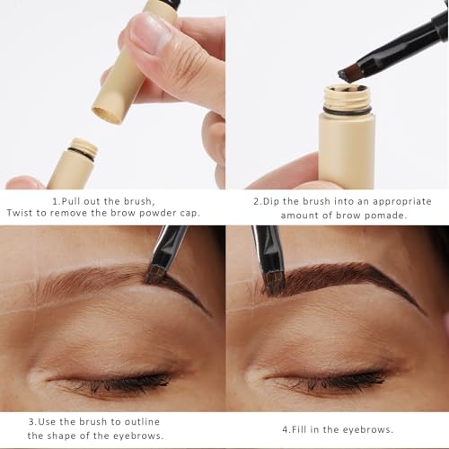 2-in-1 Eyebrow Pen with Slanted Brush - Waterproof, Long-Lasting
