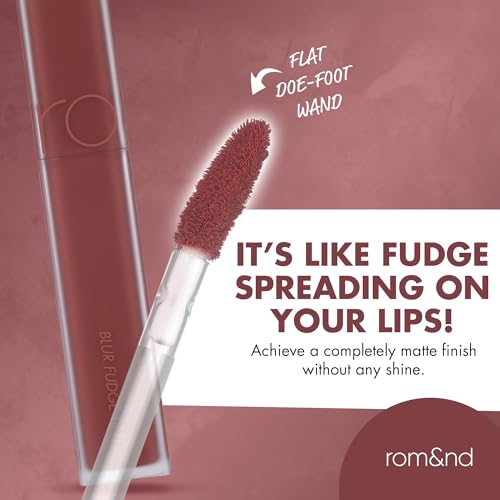 rom&nd Blur Fudge Tint 03 Musky - Iconic Burnt Orange Brick Velvety Matte Lip Tint | Non-Drying, Effortless Blur Effect K-Beauty Liquid Lipstick for All Skin Tones